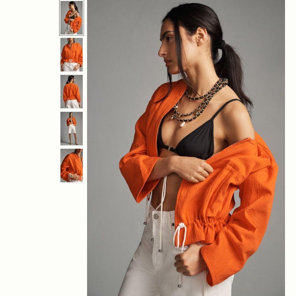Anthropologie Maeve Beach Parachute Bomber Jacket